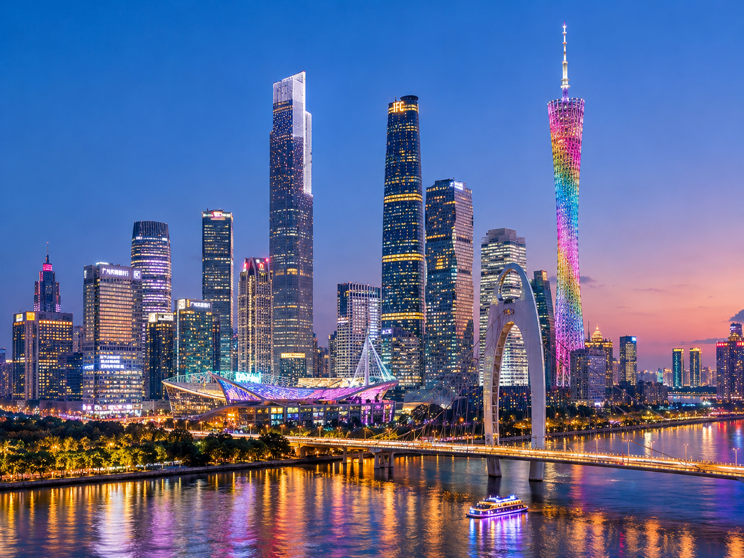 Guangzhou skyline illustration